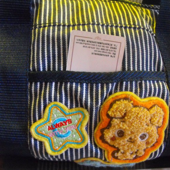 Denim Duffle Shoulder Bag Sriped - Picture 4 of 7